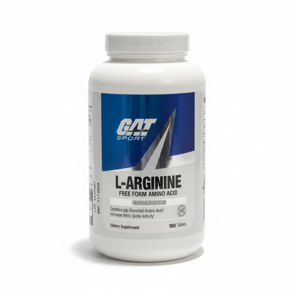 GAT Sport L-Arginine free form amino acid dietary supplement bottle with 180 tablets