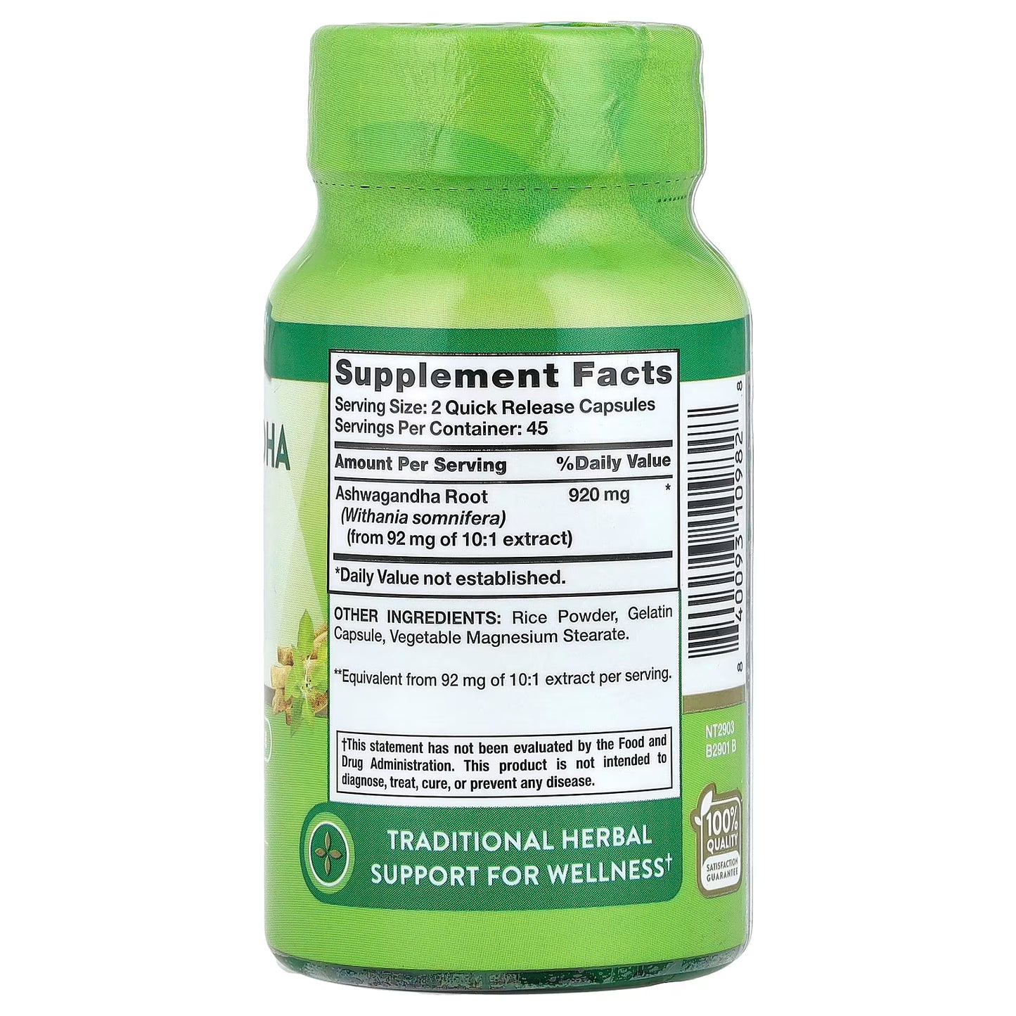 Nature's Truth, Ashwagandha Root, 90 Quick Release Capsules (460 mg per Capsule)