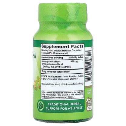 Nature's Truth, Ashwagandha Root, 90 Quick Release Capsules (460 mg per Capsule)