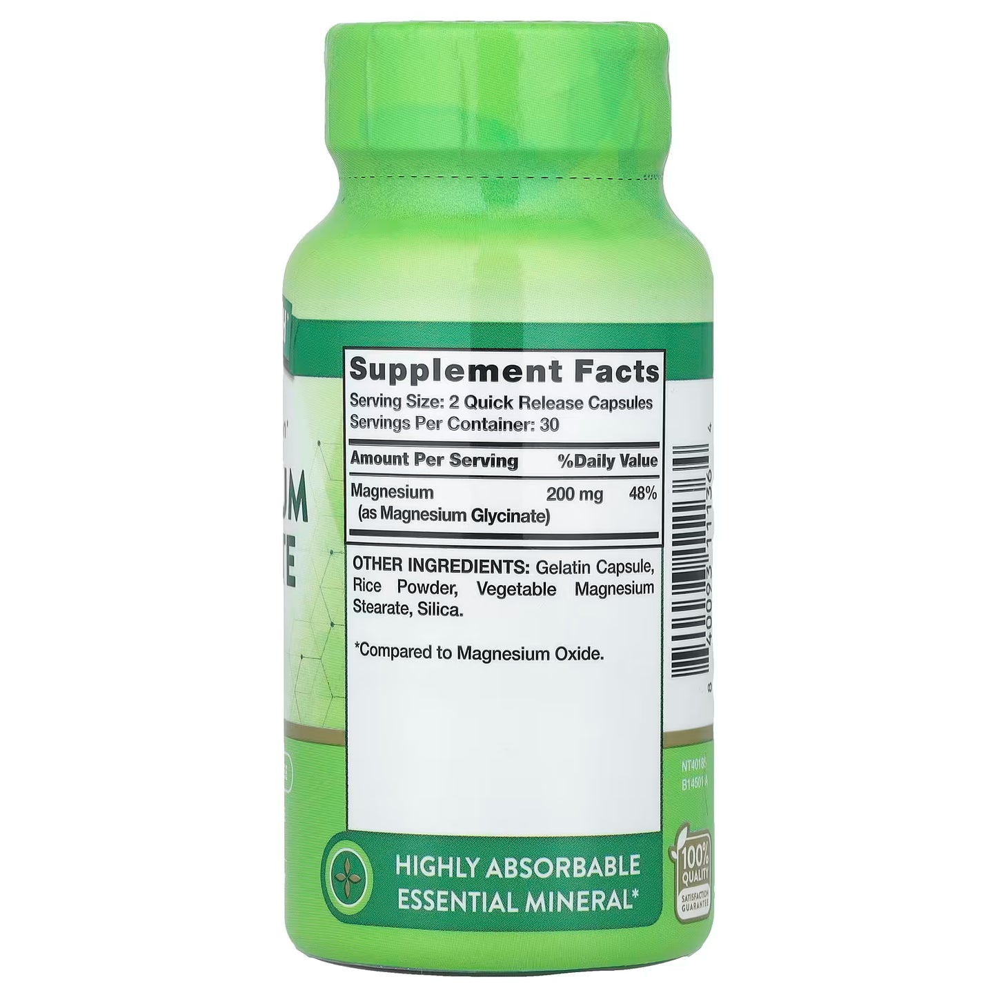 Nature's Truth, Magnesium Glycinate, Chelated, 60 Quick Release Capsules (100 mg per Capsule)