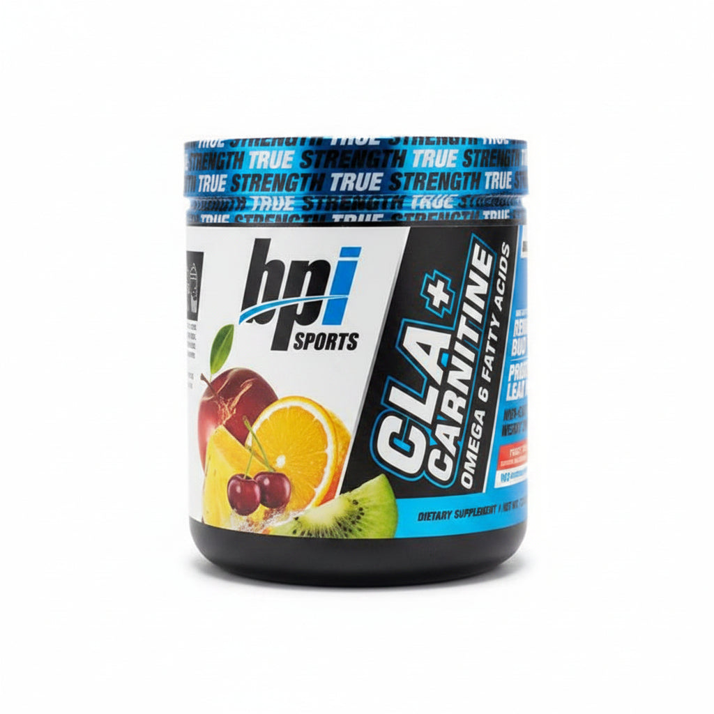 BPI Sports CLA + Carnitine Omega 3 and fatty acid dietary supplement container