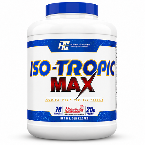 Ronnie Coleman ISO-TROPIC MAX Whey Isolate Strawberry Milkshake 5LB