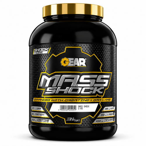 Gear Mass Shock Weight Gainer with Creatine, DAA & L-Arginine – 3kg