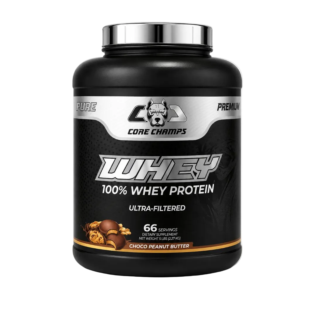 Core Champs WHEY 100% Whey Protein Ultra-Filtered – Choco Peanut Butter – 5 lbs (2.27 kg) | 66 Servings