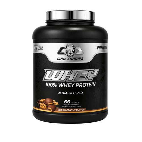 Core Champs WHEY 100% Whey Protein Ultra-Filtered – Choco Peanut Butter – 5 lbs (2.27 kg) | 66 Servings
