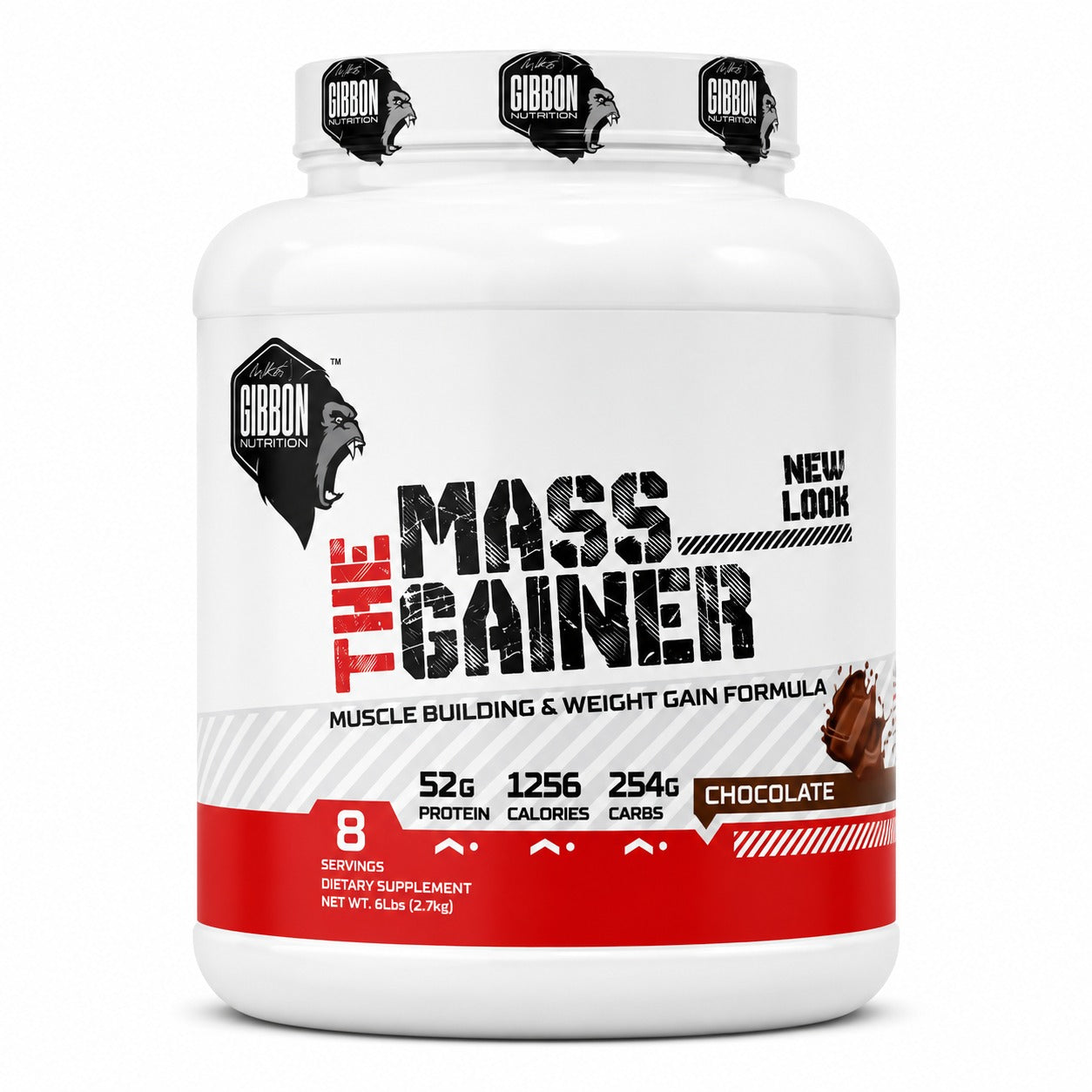 Gibbon Nutrition Mass Gainer Muscle Building and Weight Gain Formula Chocolate 6 lbs