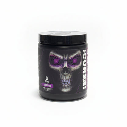 JNX Sports The Curse Pre-Workout Dark Grape flavor supplement container 50 servings