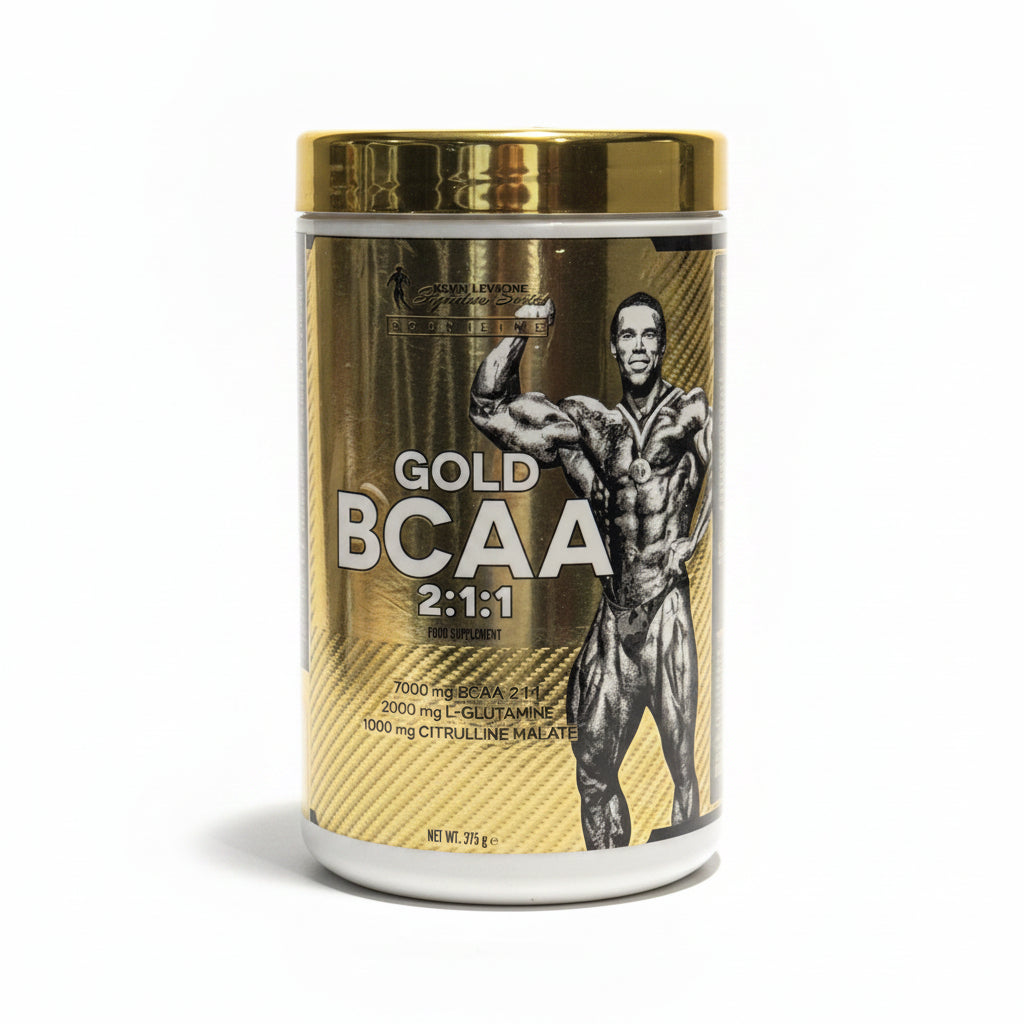Kevin Levrone Signature Series Gold BCAA 2:1:1 with 7000mg BCAA, L-Glutamine and Citrulline Malate 315g supplement container
