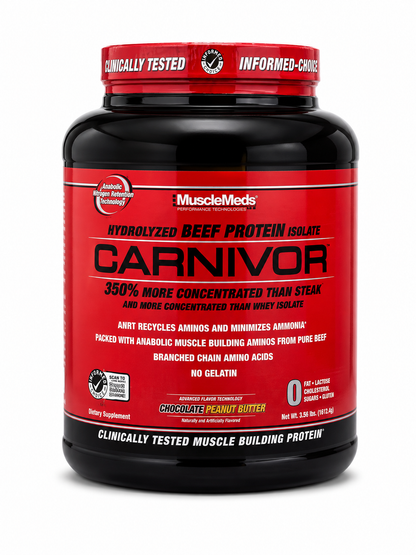 MuscleMeds Carnivor Bioengineered Beef Protein Isolate – Chocolate Peanut Butter – 3.56 lbs (1612g)