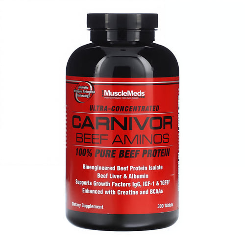MuscleMeds, Carnivor Beef Aminos, 100% Pure Beef Protein, 300 Tablets